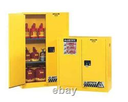 Justrite 894503 Sure-Grip Ex Flammable Safety Cabinet, 45 Gal, Gray