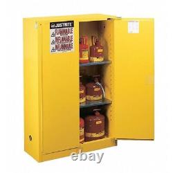 Justrite 894520 Sure-Grip Ex Flammable Safety Cabinet, 45 Gal, Yellow