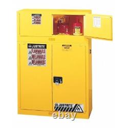 Justrite 896260 Sure-Grip Ex Flammable Safety Cabinet, 55 Gal, Yellow