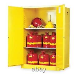 Justrite 899000 Sure-Grip Ex Flammable Safety Cabinet, 90 Gal, Yellow