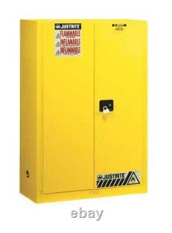 Justrite 899000 Sure-Grip Ex Flammable Safety Cabinet, 90 Gal, Yellow