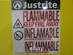 Justrite Sure Grip EX 892220 Self Closing 22 Gal Flammable Safe Cabinet Dented