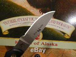 Knives Of Alaska Model345fg Alpha Wolf S30v Blade Suregrip Handle Leather Sheath