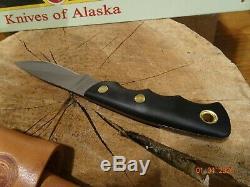 Knives Of Alaska Model345fg Alpha Wolf S30v Blade Suregrip Handle Leather Sheath