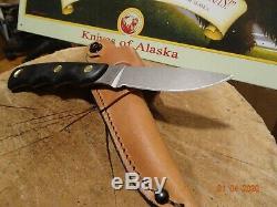 Knives Of Alaska Model345fg Alpha Wolf S30v Blade Suregrip Handle Leather Sheath