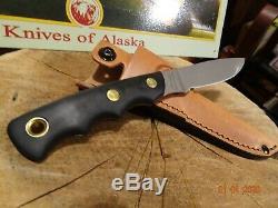 Knives Of Alaska Model345fg Alpha Wolf S30v Blade Suregrip Handle Leather Sheath