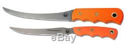 Knives of Alaska Fisherman's 2 Knife Fillet Combo Suregrip Orange Fishing Twin