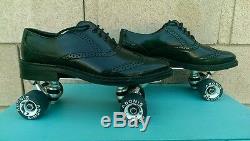 Mens 9.5 Roller Skate Stacy Adams Type Oxford-SureGrip Century plates-MiniAdonis