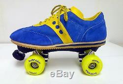 NEW RARE Sure-Grip Vintage JOGGER Roller Skates in Blue/ Yellow- SIZE MEN'S 11