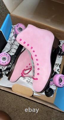 NEW Sure-Grip Boardwalk PASTEL PINK Outdoor LEATHER Skates MENS 9 OR WOMENS 10