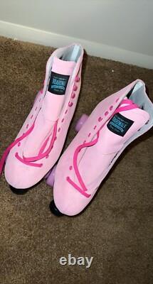 NEW Sure-Grip Boardwalk PASTEL PINK Outdoor LEATHER Skates MENS 9 OR WOMENS 10
