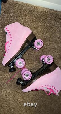 NEW Sure-Grip Boardwalk PASTEL PINK Outdoor LEATHER Skates MENS 9 OR WOMENS 10