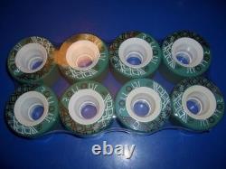 NOS Sure Grip Roll Out speed derby roller skate wheels 62mm x 36mm Green/Teal 92