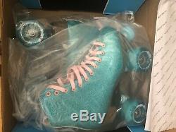 New Blue Sure Grip Stardust Size Ladies 8 Roller Skate with Outdoor Wheels