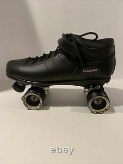 New Riedell Carrera Speed Skates Mens Size 14 Black 105B 96A Sure Grip Wheels