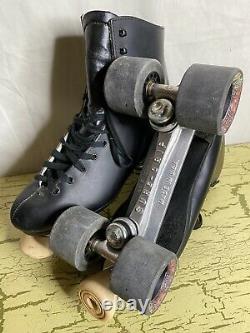 New Vintage Sure-Grip Super X7 Roller Skates M8.5 W9.5 Black Gorilla Grip Wheels