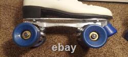 Nike Quad Roller Skate 10 Women White Leather Blue Vintage Bag 1970's Sure Grip