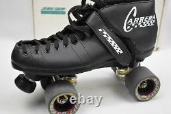 Riedell Carrera Speed Roller Skates Mens 10 Black Sure Grip Custom Built NIB