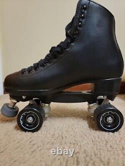 Riedell Skates Mod 111 Size 8 Width D Black + Aerobic SureGrip Outdoor Wheels