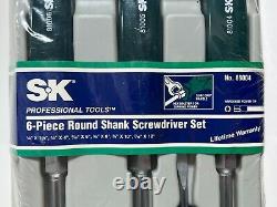 S-K Tools USA 6pc SureGrip Round Shank Slotted Screwdriver Set No. 86004 NOS