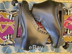 Sure Grip 93 Mens 8 Black Leather & Shearling Tongue Skate Boot Plate & Stop