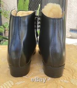 Sure Grip 93 Mens Size 7.5 Black Leather Artistic Skate Boots Shearling Tongue