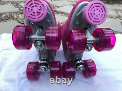 Sure Grip Boardwalk Discontinued Pink Suede Roller Skates size 5