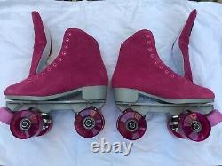 Sure Grip Boardwalk Discontinued Pink Suede Roller Skates size 5