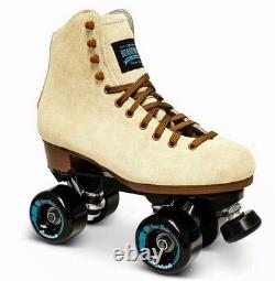 Sure-Grip Boardwalk Tan Retro Roller Skates Suede Outdoor Mens 7 / Womens 8
