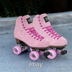 Sure-Grip Boardwalk Unisex Outdoor Roller Skates Retro Boots with Suede Lea