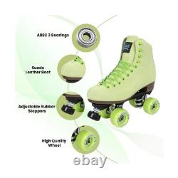 Sure-Grip Boardwalk Unisex Outdoor Roller Skates Retro Boots with Suede Lea
