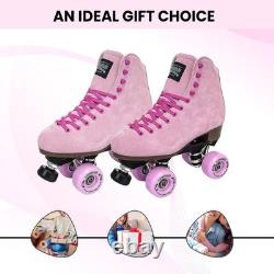 Sure-Grip Boardwalk Unisex Outdoor Roller Skates Retro Boots with Suede Lea
