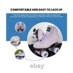 Sure-Grip Boardwalk Unisex Outdoor Roller Skates with Retro Leather Boots and