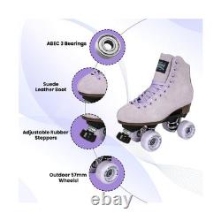 Sure-Grip Boardwalk Unisex Outdoor Roller Skates with Retro Leather Boots and