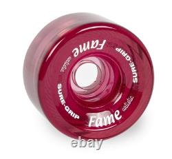Sure-Grip Fame Artistic Indoor Skate Wheels 97A Urethane 57mm Set of 8 Pink
