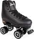 Sure Grip Fame Men & Women Premium Roller Skates Black Leatherette 9, Black