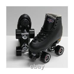 Sure Grip Fame Men & Women Premium Roller Skates Black Leatherette Stylish