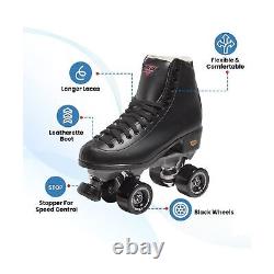 Sure Grip Fame Men & Women Premium Roller Skates Black Leatherette Stylish