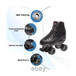 Sure Grip Fame Men & Women Premium Roller Skates Black Leatherette Stylish