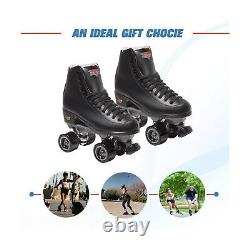 Sure Grip Fame Men & Women Premium Roller Skates Black Leatherette Stylish