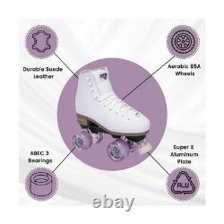 Sure-Grip Fame White Outdoor Unisex Roller Skates with Pink Motion Wheels V