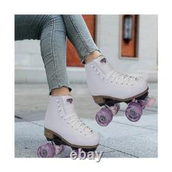 Sure-Grip Fame White Outdoor Unisex Roller Skates with Pink Motion Wheels V