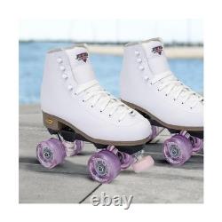 Sure-Grip Fame White Outdoor Unisex Roller Skates with Pink Motion Wheels V