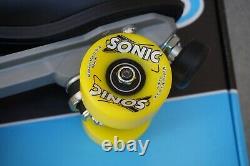 Sure-Grip Mens Rollerskates SGI Fame Black Size 9 Special Sonic Yellow Wheels