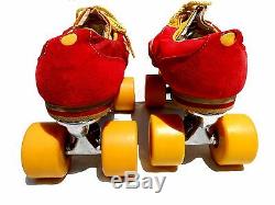 Sure-Grip Original Vintage JOGGER Roller Skates in RED/ YELLOW- Mens Size 10