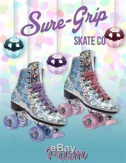 Sure-Grip Prism Quad Roller Skates New Pink Confetti US 6 UK 5