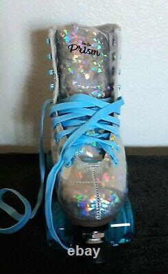 Sure Grip Quad Roller Skates Prism Plus Silver Glitter Blue Mens 5 / Womens 6