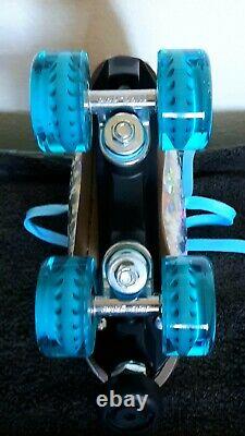 Sure Grip Quad Roller Skates Prism Plus Silver Glitter Blue Mens 5 / Womens 6