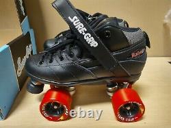 Sure-Grip Rebel Black Mens Size 6 Grip Zoom Wheels RD Abec 5 Quad Skates