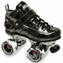 Sure-Grip Rock GT-50 Black Sparkle Quad Derby Roller Skates Size US 7